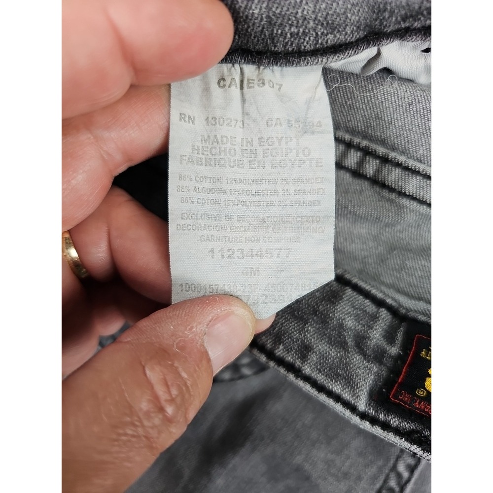 Lee Heritage Inspired Size 4 High Rise Flare Denim Jeans Slit Hem Dusty Black - Picture 6 of 10